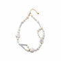 Irene White Button Stick Keshi Baroque Pearl 18k Gold Necklace