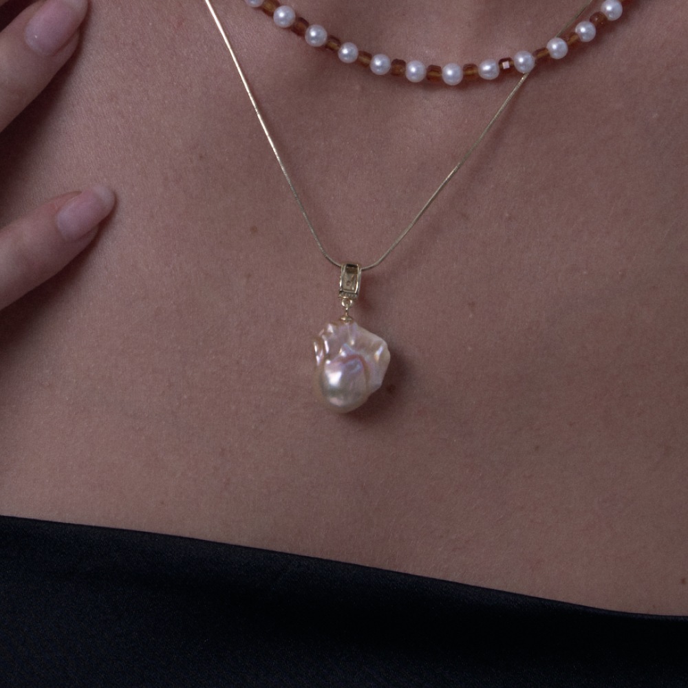 Iridescent Baroque Pearl Pendant