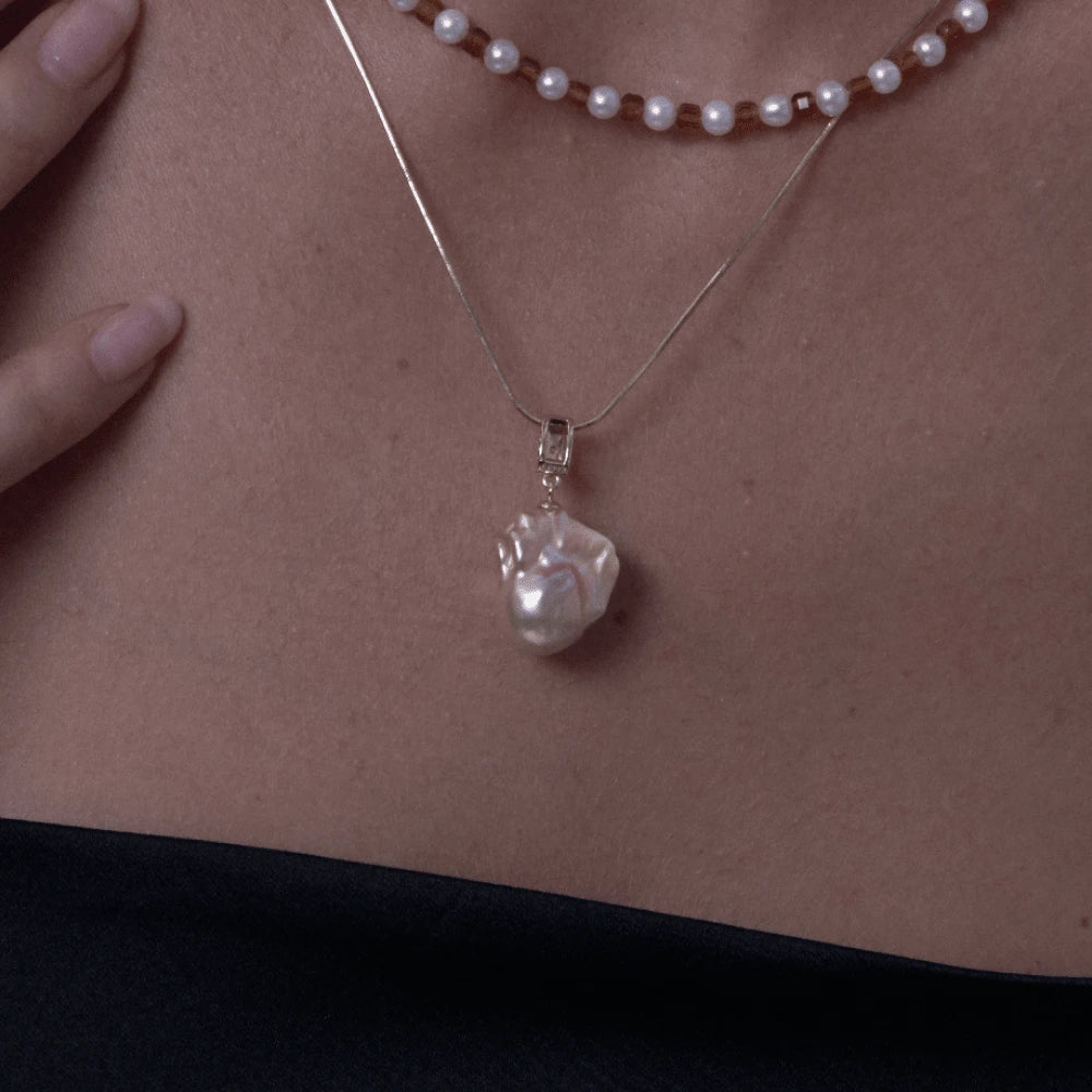 Aurora | Golden Baroque Pearl 18k Gold Pendant