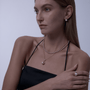 Iridescent Baroque Pearl Pendant stacking Model View