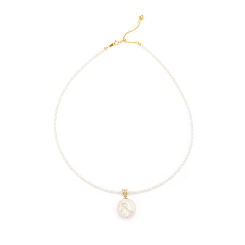 Luminous Orbit Round Baroque Pearl Necklace