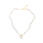 Sasi White Heart Baroque Pearl 18k Gold Necklace