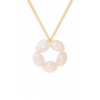 Meadow Breeze baroque pearl circle gold pendant necklace full view