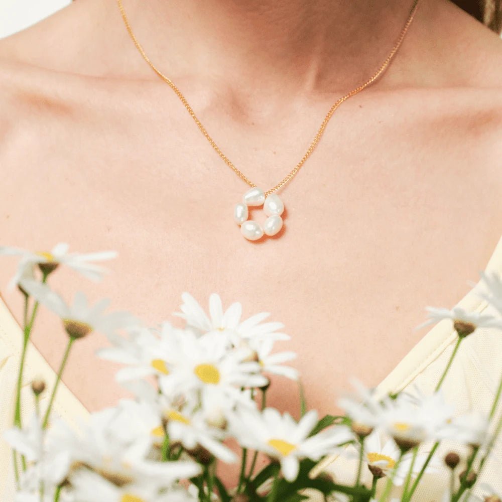 Meadow | Pink Keshi Baroque Pearl 14K gold flower Pendant