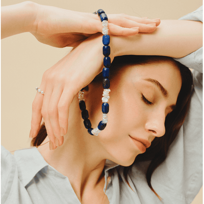 Piracee | Blue Keshi Baroque Pearl Lapis Necklace
