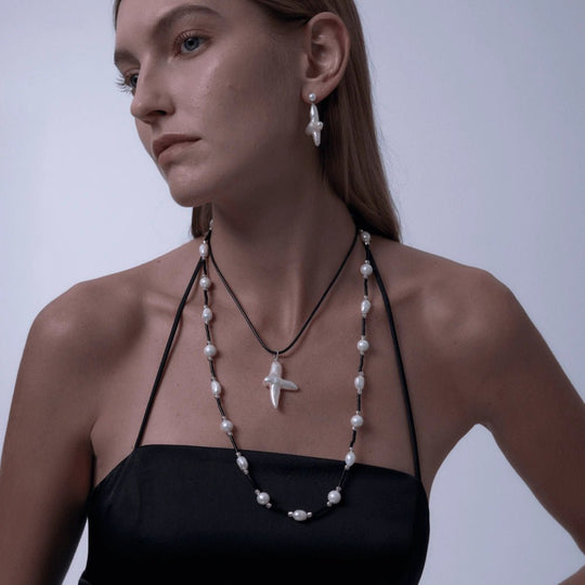 Mabel | White Baroque Pearl Mixed Jewelry Set