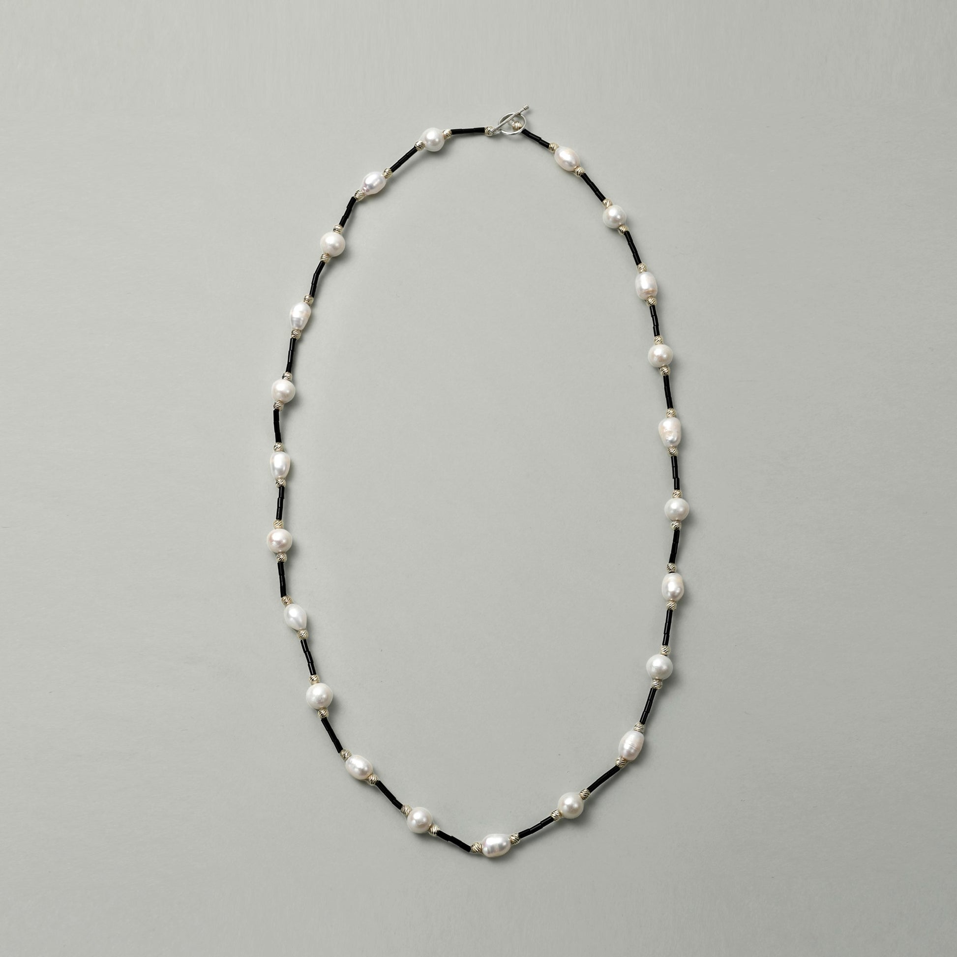 Rox | White Oval Baroque Pearl Silver Necklace