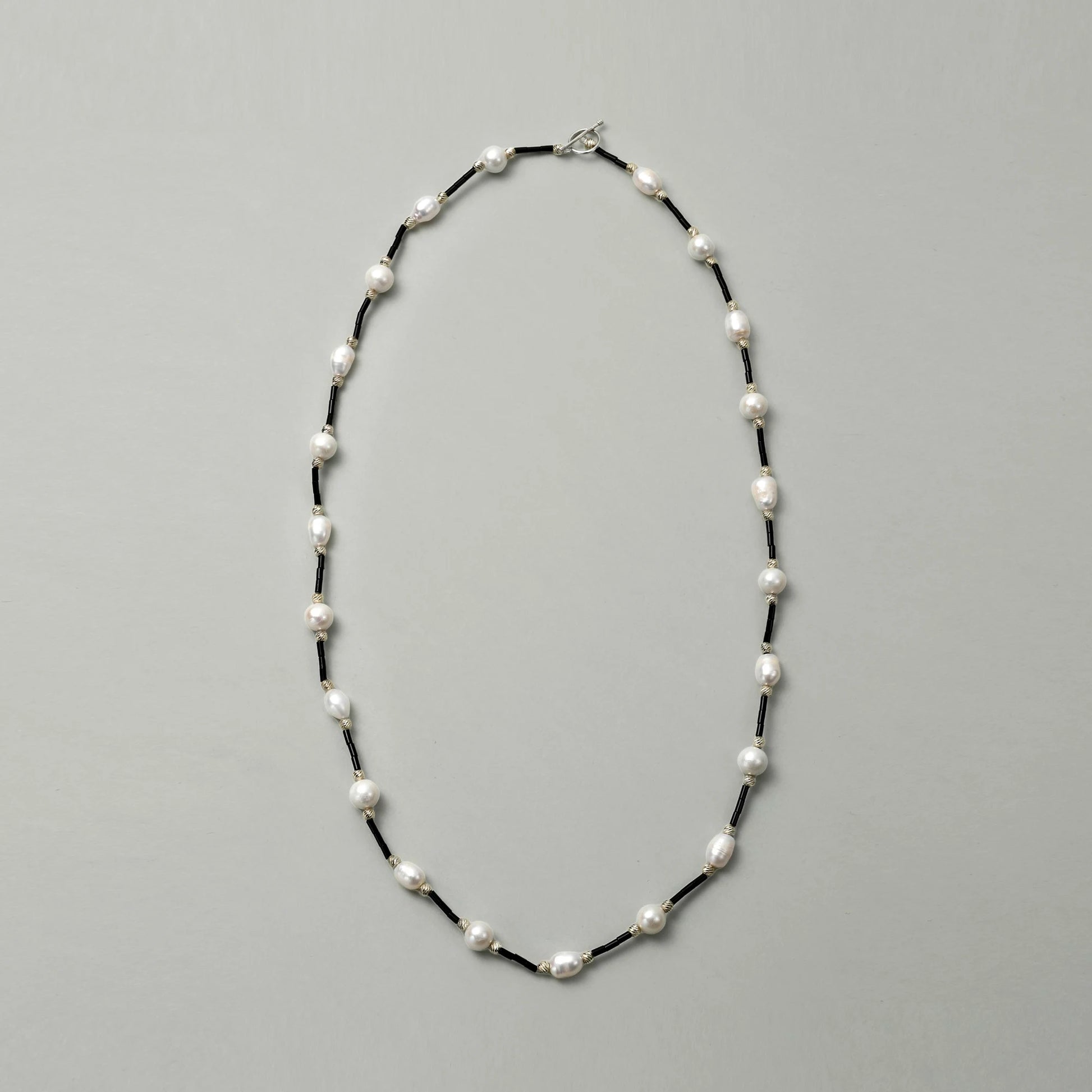 Rox | White Oval Baroque Pearl Silver Necklace