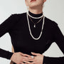 Magni | White Moon 18k Gold Snake Chain Pendant model view