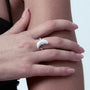 Luna White Moon Baroque Pearl Silver Open Ring model view