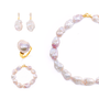 Ocean Foam baroque pearl graduation jewelry set studio shot