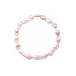 Lume | Pink Baroque Pearl 18k Gold Necklace