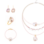 Pink baroque pearl cute romantic full jewelry set studio shot