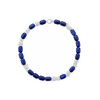 Piracee | Blue Keshi Baroque Pearl Lapis Necklace