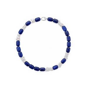 Piracee | Blue Keshi Baroque Pearl Lapis Necklace