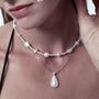 Billi | White Drop Baroque Pearl Silver Pendant model view