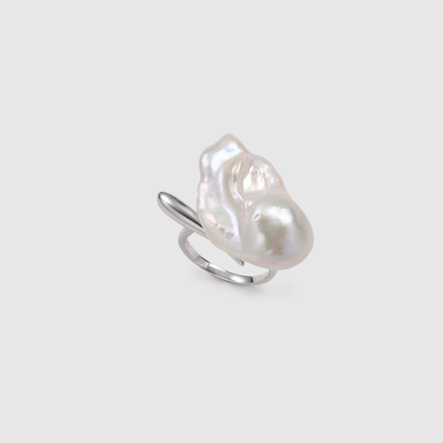 Big Baroque Pearl Open Ring