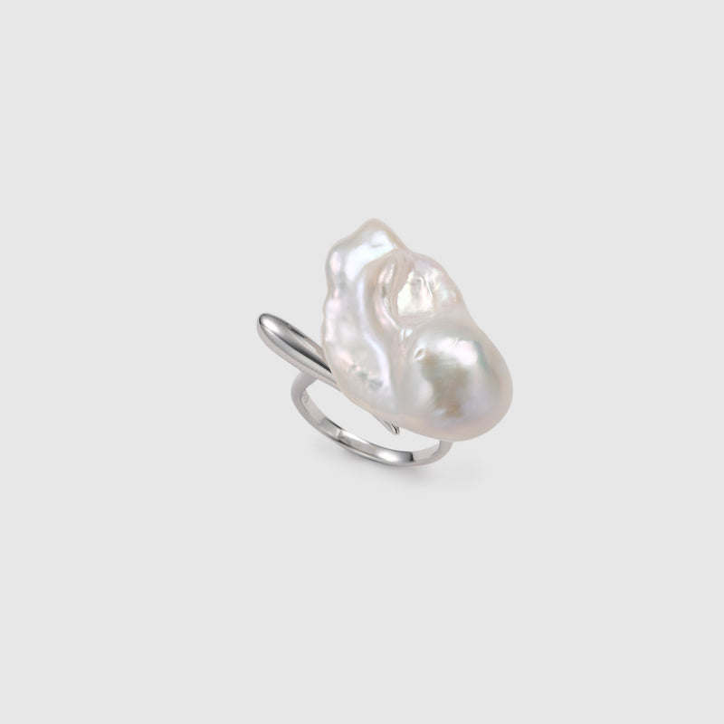 Big Baroque Pearl Open Ring