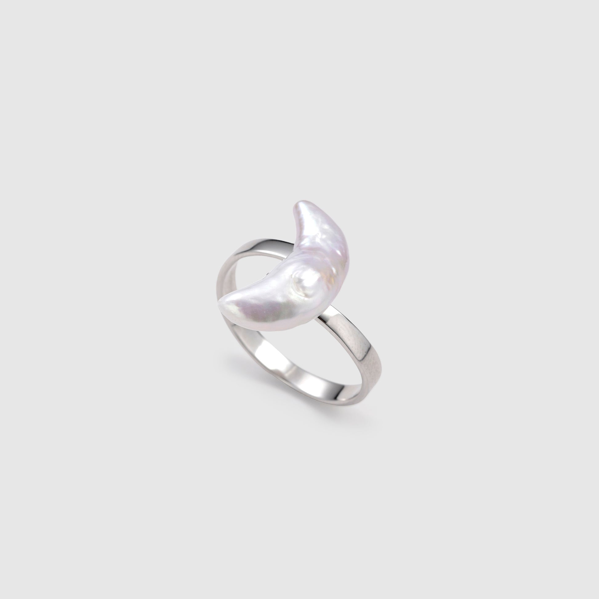 Moon Pearl Open Ring