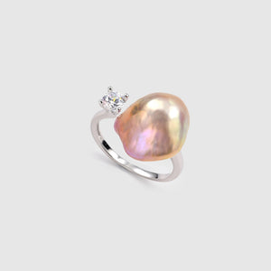 Bague ouverte en perle baroque Aurora