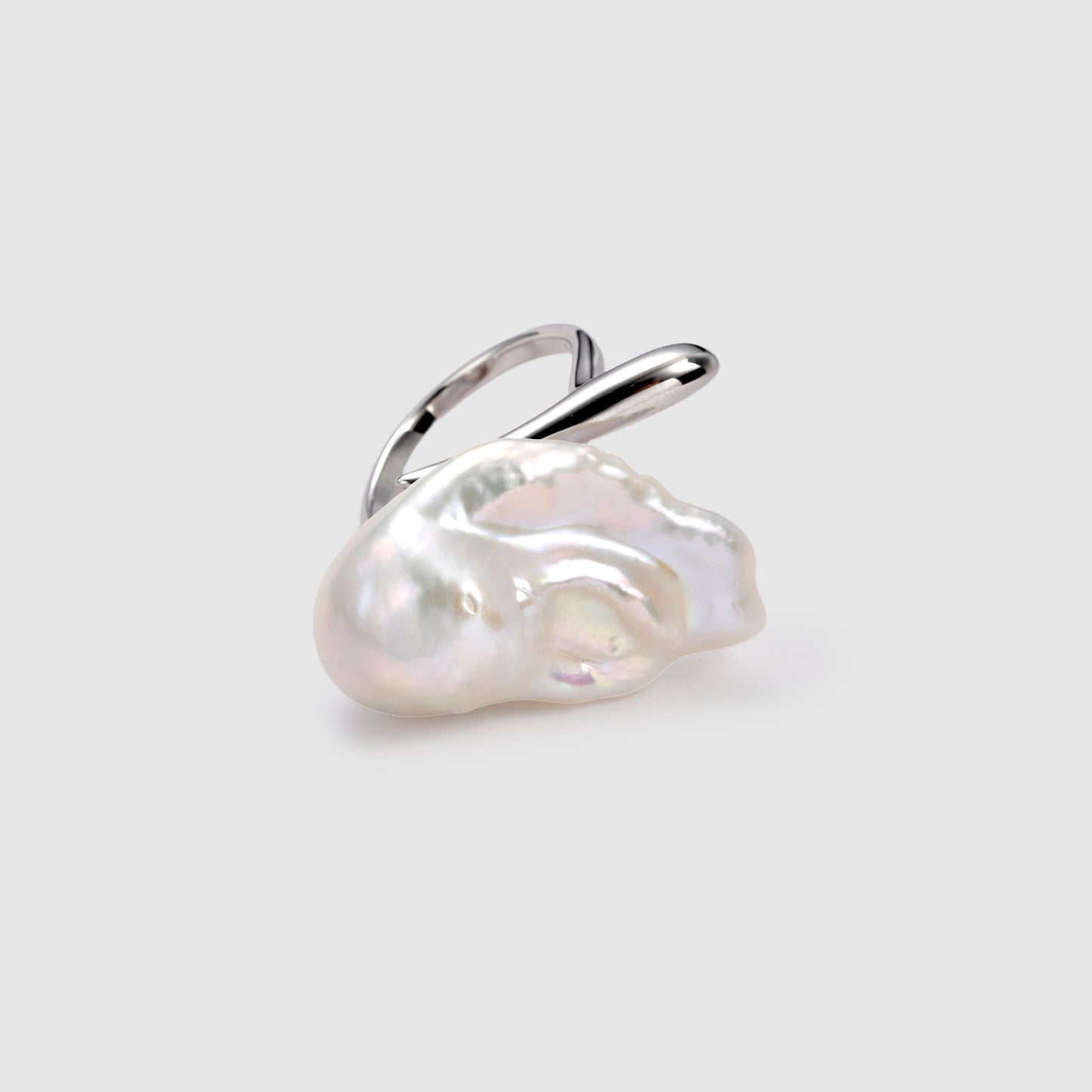 Big Baroque Pearl Open Ring