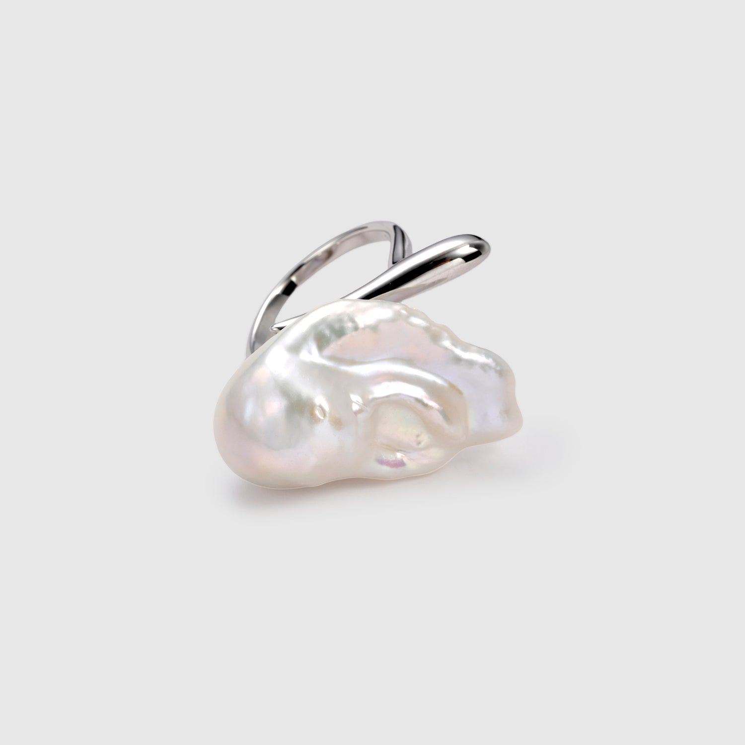 Big Baroque Pearl Open Ring
