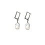 Geometric Link Baroque Pearl Earrings