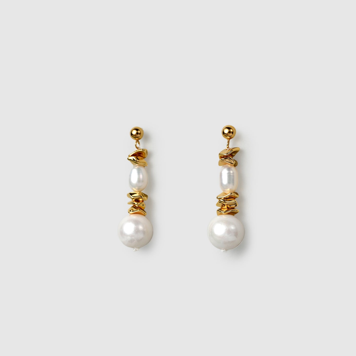 Sculptural Pearl Drop Earrings