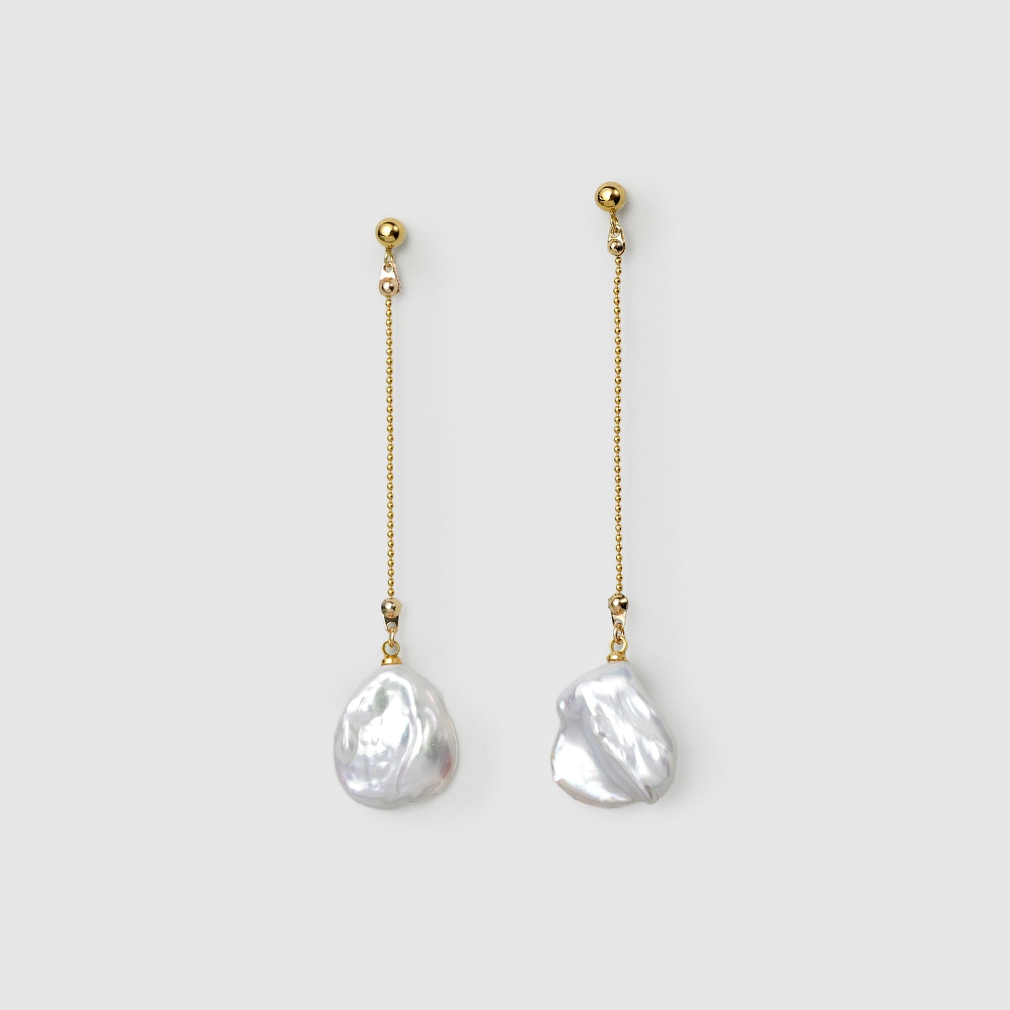 Long Chain Baroque Pearl Earrings