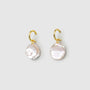 Golden Petal Coin Baroque Pearl Earrings