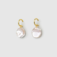 Golden Petal Coin Baroque Pearl Earrings main thumbnail