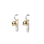 Golden Orb & Stick Baroque Pearl Earrings