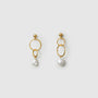 Asymmetric Hoop Pearl Earrings