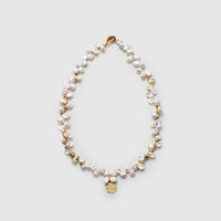 Baroque Pearl Necklace with Gold Disc main thumbnail