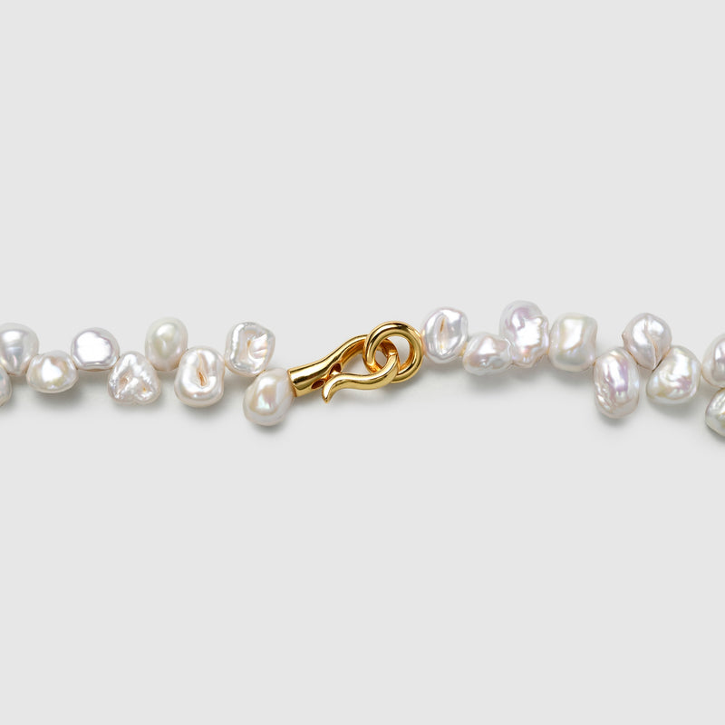 Baroque Pearl Necklace with Gold Disc