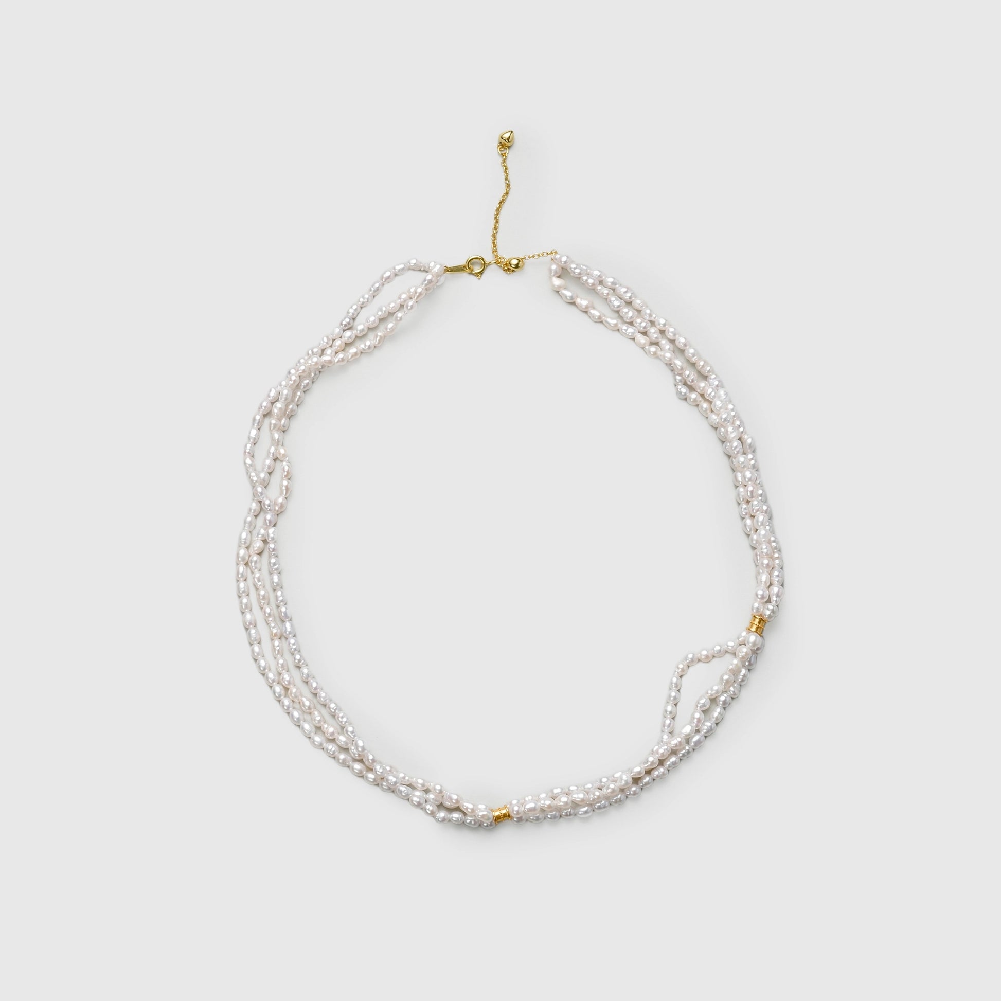 Pulse |  Pink Oval Baroque Pearl Triple Strand Necklace