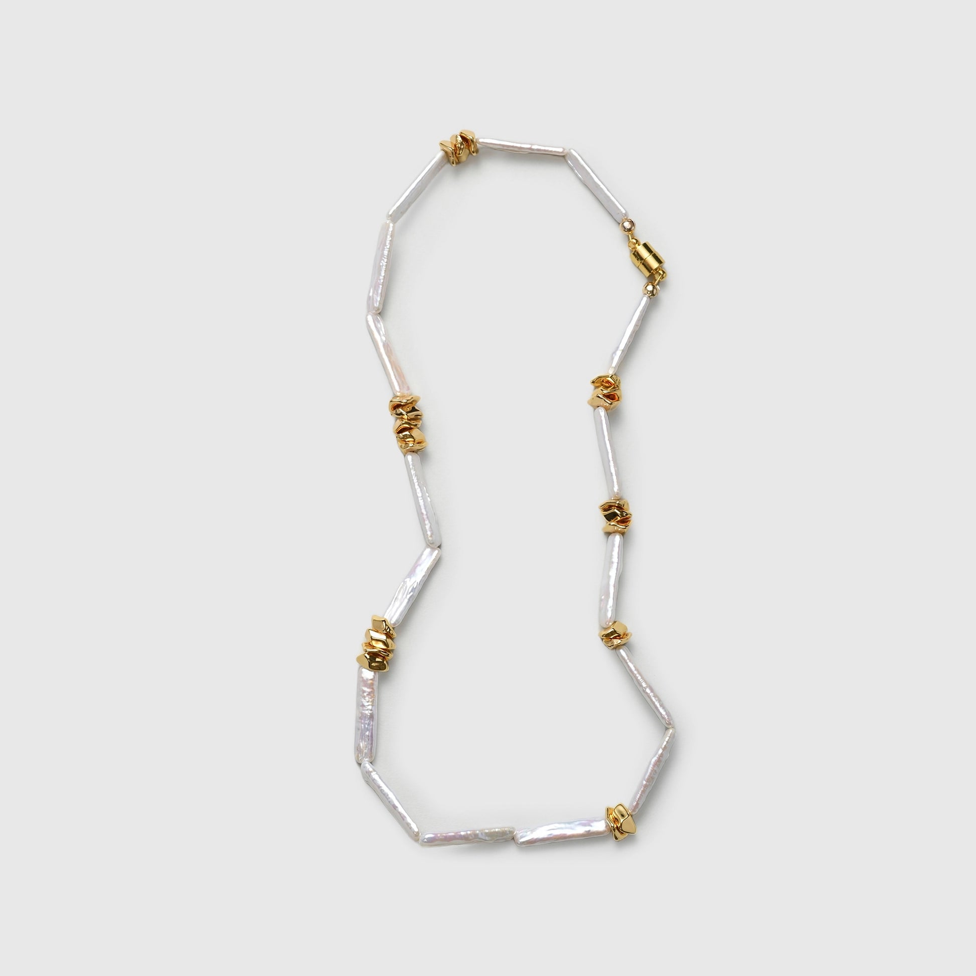 Bonnee | White Stick Baroque Pearl 18k Gold Necklace
