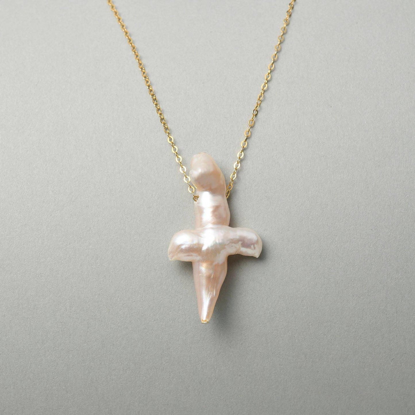 Baroque Cross Pearl Pendant · Whisper of Faith