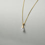 Sunlit Ripples blue Keshi pearl drop pendant 18k gold official close up studio shot