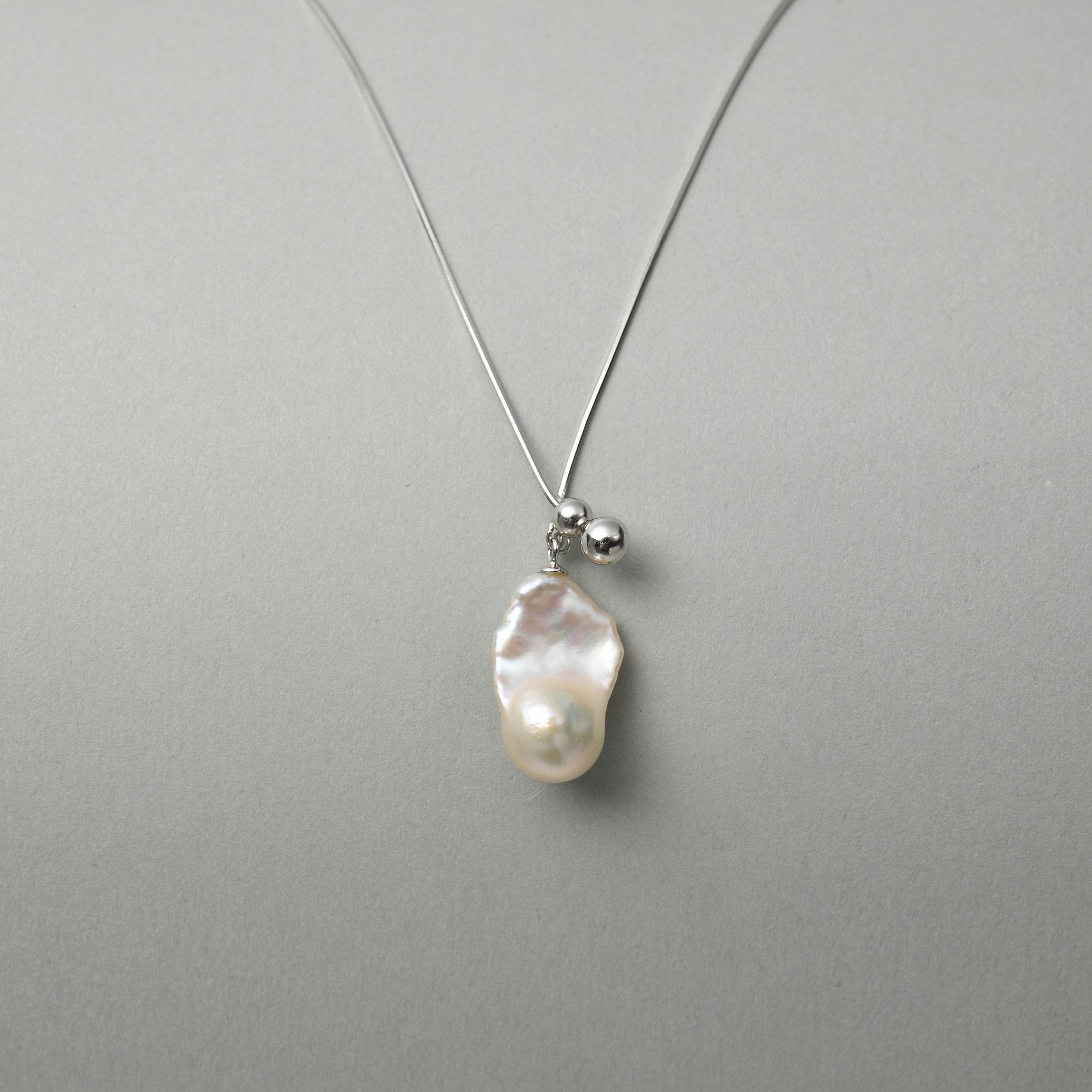 Close up of iridescent baroque pearl texture detail