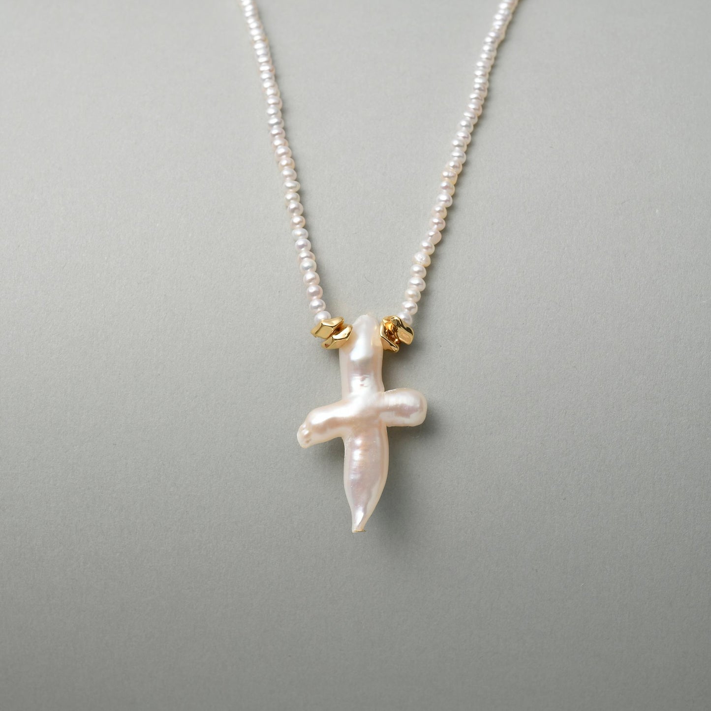 Baroque Cross Pearl With String Of Beads Pearls Pendant
