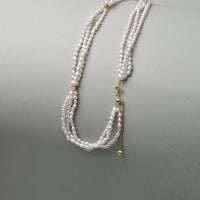 Triple Strand Pink Pearl Necklace thumbnail 3