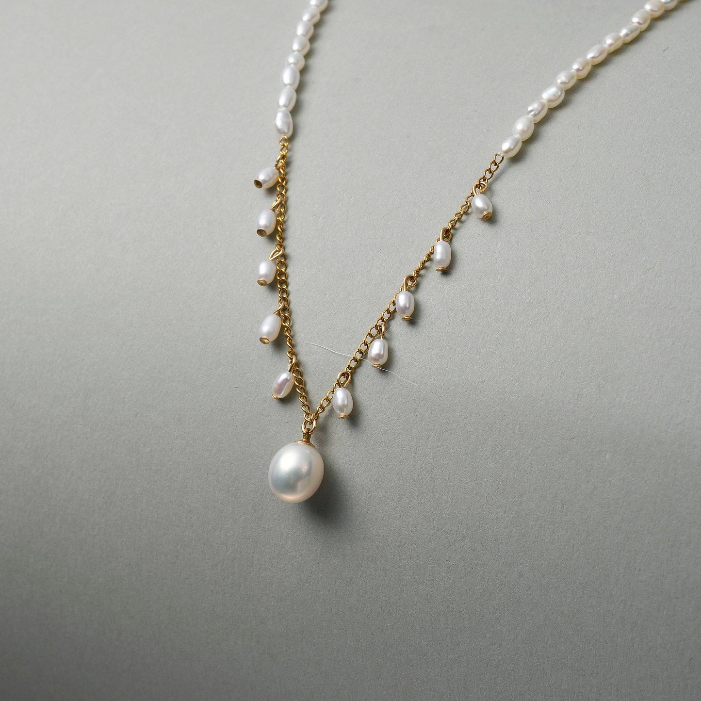 Pearl Drop Chain Necklace