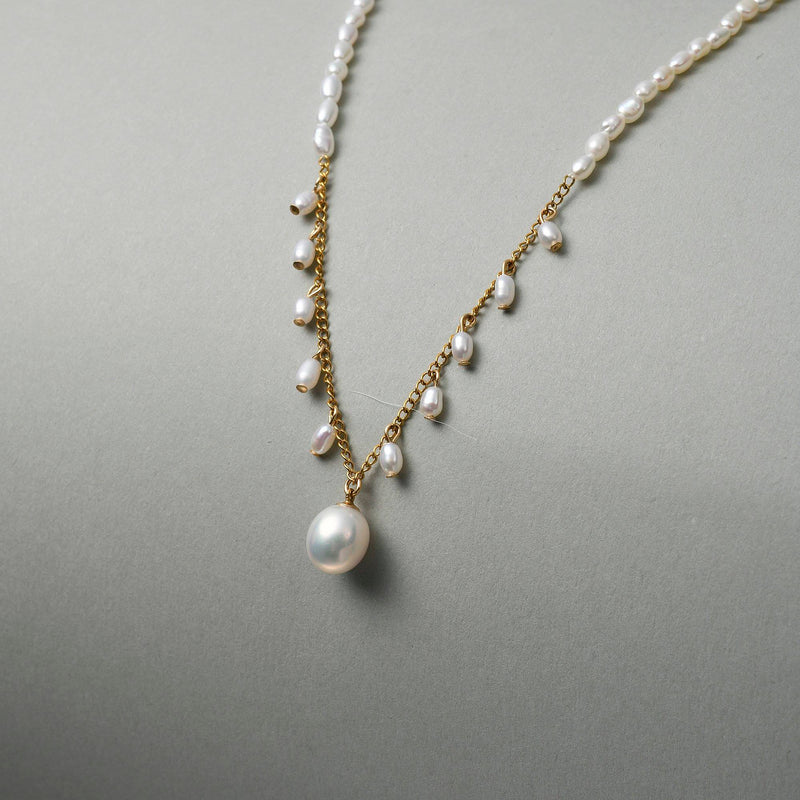 Pearl Drop Chain Necklace