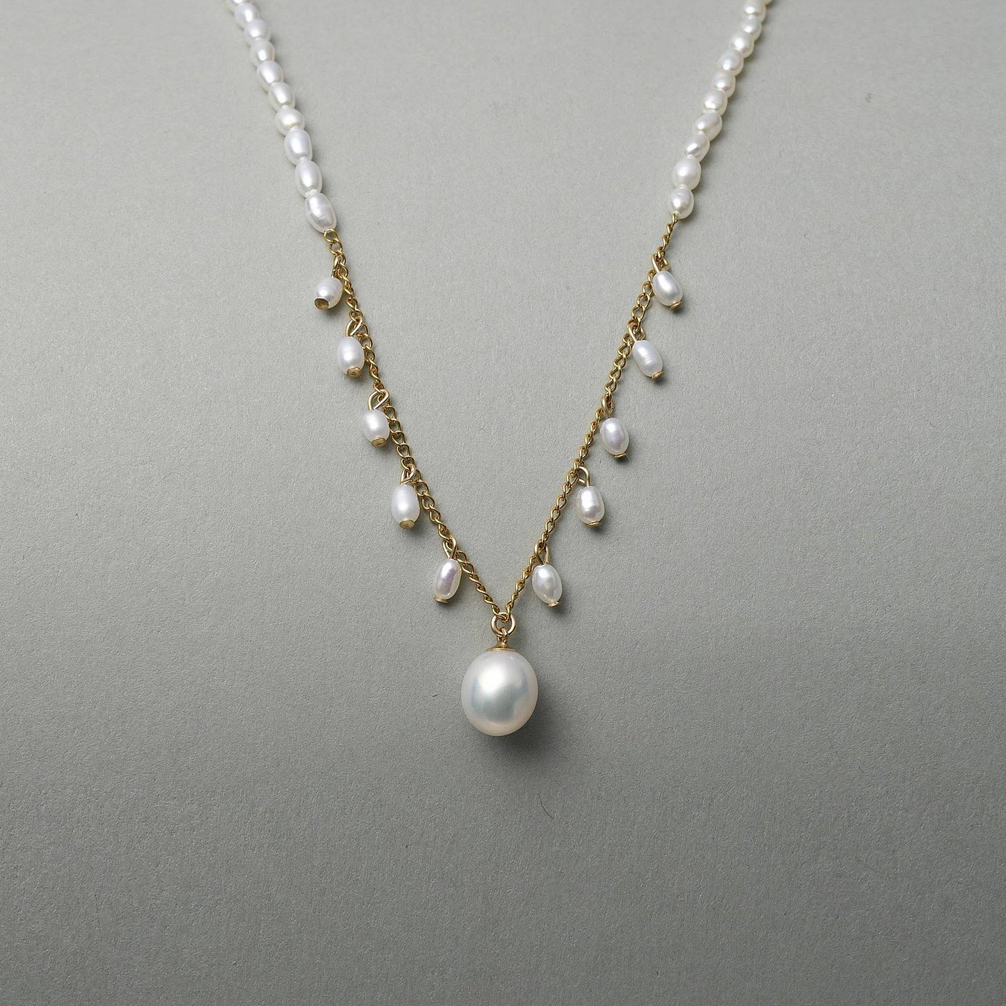 Pearl Drop Chain Necklace