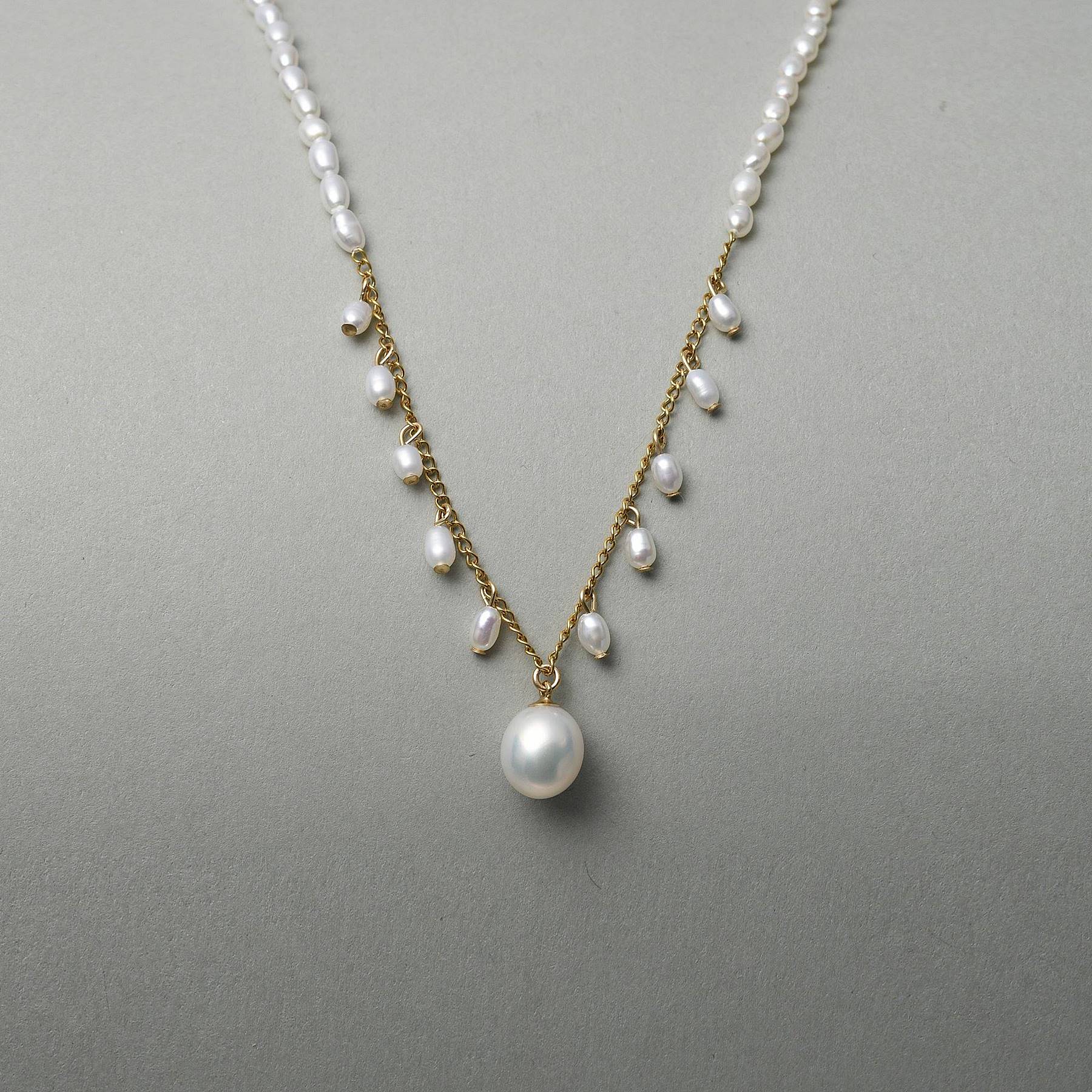 Pearl Drop Chain Necklace