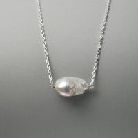 Silver Baroque Pearl Pendant thumbnail 2