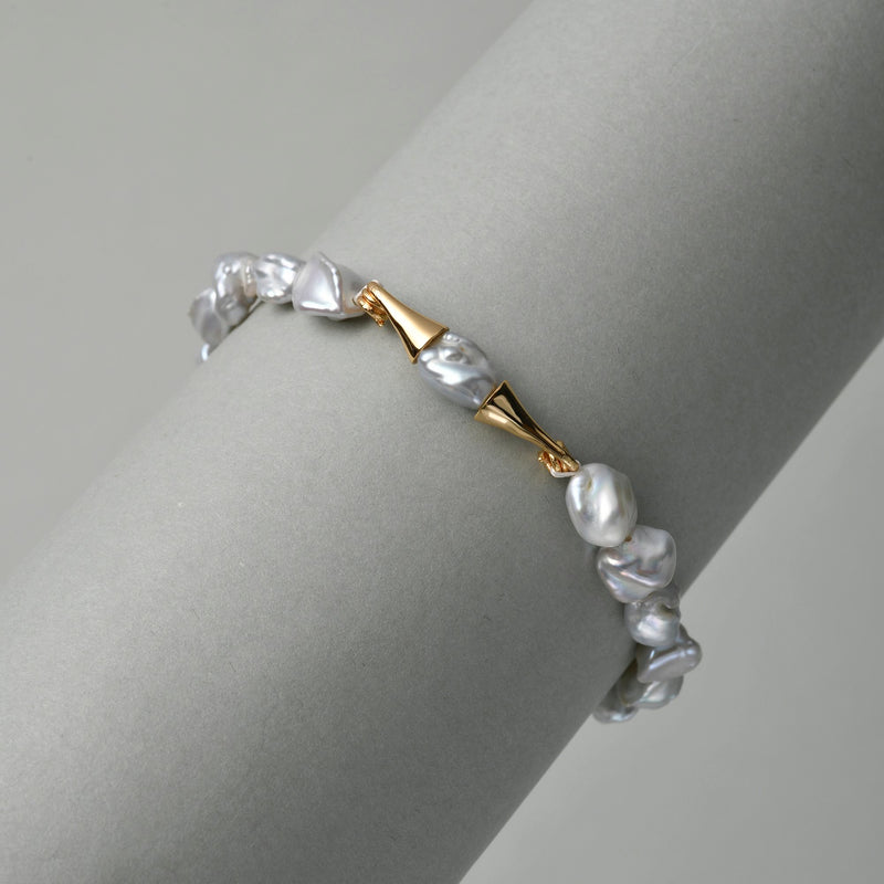 Blue Keshi Pearl Accent Bracelet