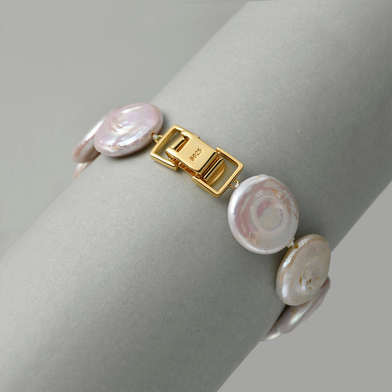 Roman Holiday Coin Pearl Bracelet image 2