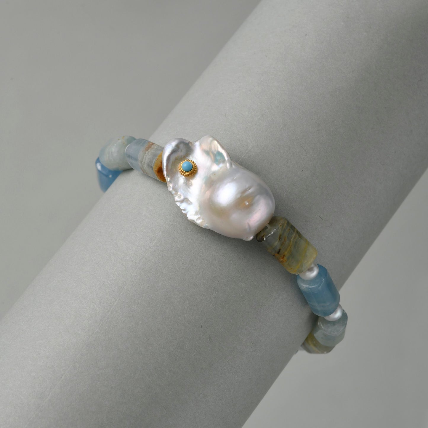 Turquoise Accent Baroque Pearl Bracelet